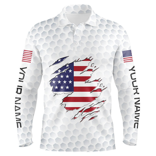 Maxcorners Golf White Golf Ball Skin  Customized Name 3D Polo Shirt