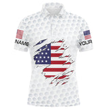 Maxcorners Golf White Golf Ball Skin  Customized Name 3D Polo Shirt