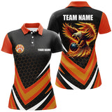 Maxcorners Bowling Eagle Flame Customized Name, Team Name 3D Polo Shirt Unisex