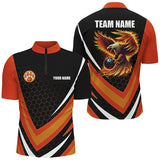 Maxcorners Bowling Eagle Flame Customized Name, Team Name 3D Polo Shirt Unisex