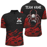 Maxcorners Red and Black Spider Custom Halloween Bowling Team Shirts, Bowling Gifts