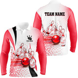 Maxcorners Men Bowling Polo Shirt Custom Bowling Ball Pins Bowling Team Shirts, Gifts For Bowlers For Tasha