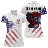 Maxcorners Retro American Flag white camo Eagle Bowling Shirt for Men Custom Patriotic Bowling Team Jersey