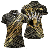 Maxcorners Yellow and Black tribal pattern Bowling and Beer shirts for men custom Team Bowling jerseys outfit MT2904
