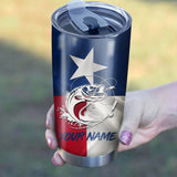 Maxcorners Texas Bass fishing Skull Flag Stainless Steel Fishing Tumbler Customize Name