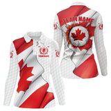 Maxcorners Canadian Flag Golf Polo Shirts For Men Custom team golf jerseys, patriotic golf shirts