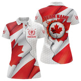 Maxcorners Canadian Flag Golf Polo Shirts For Men Custom team golf jerseys, patriotic golf shirts