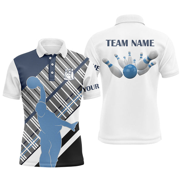 Maxcorners Blue Bowling Player Customized Name And Team Name 3D Shirt