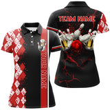 Maxcorners Black And Red Argyle Pattern Bowling Beer Custom Bowling Shirts Bowling Team League Jerseys For Men And Women