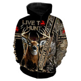 Maxcorners Custom Name Deer Hunting camo "Live to hunt" 3D All Over Printed Clothes