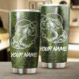 Maxcorners Bass Scale Fishing Tattoo Customize Name Tumbler Cup