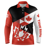 Maxcorners Golf Canadian Flag Patriotic Personalized Canada Golf Customized Name 3D Polo Shirt Unisex