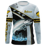 Maxcorners Chinook Salmon fishing scales UV protection Custom long sleeve fishing shirts, Salmon fishing jerseys LM0607
