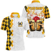 Maxcorners Bowling And Beer Argyle Pattern Custom Bowling Polo Shirt Bowling Team League Jersey