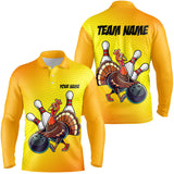 Maxcorners Personalized Funny Turkey Bowling Shirts, Thanksgiving Bowling Shirts Team Uniform