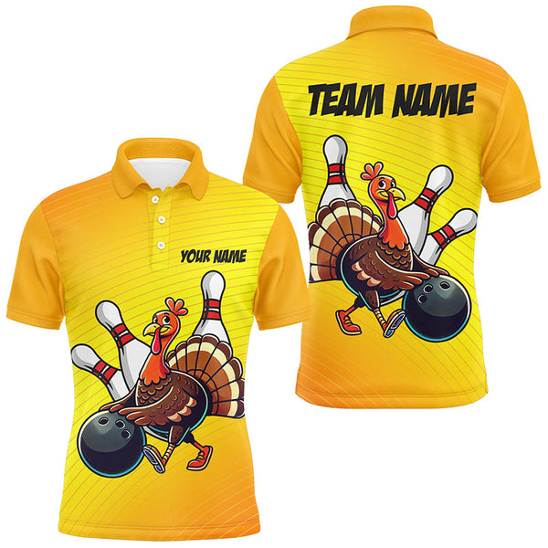 Maxcorners Personalized Funny Turkey Bowling Shirts, Thanksgiving Bowling Shirts Team Uniform