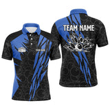 Maxcorners Black Bowling Camo Mens Polo Bowling Shirt Custom Bowling Strike Team League Jerseys