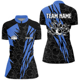 Maxcorners Black Bowling Camo Mens Polo Bowling Shirt Custom Bowling Strike Team League Jerseys
