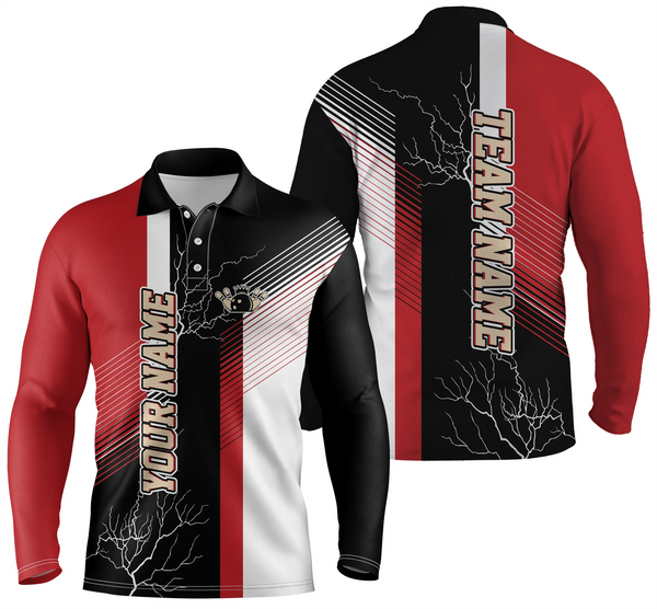 Maxcorners Red And Black Plaid Pattern Customized Name And Team Name 3D Shirt