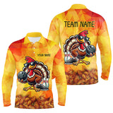 Maxcorners Funny Turkey Autumn Bowling Jersey Customized Name, Team Name 3D Shirt