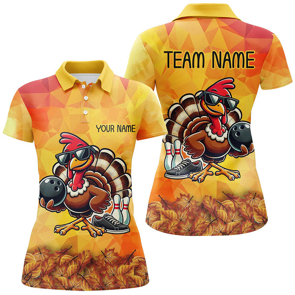 Maxcorners Funny Turkey Autumn Bowling Jersey Customized Name, Team Name 3D Shirt