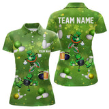 Maxcorners Funny Green Shamrock Lucky Bowling Shirts For Men And Women Custom St Patrick Day Team Bowling Jerseys
