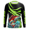 Maxcorners Personalized Redfish puppy Long Sleeve Fishing Shirts, Red drum Tournament Fishing Jerseys | Green MT2108