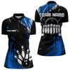 Maxcorners Black And Blue Mens Bowling Shirts Custom Retro Bowling Ball And Pins Bowling Team League Jerseys