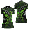 Maxcorners Black And Green Custom Dragon Bowling Shirts For Men, Dragon Bowling Team Shirts