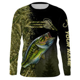 MaxCorners Largemouth Bass Fishing Camouflage Customized Name 3D Long Sleeve Shirt