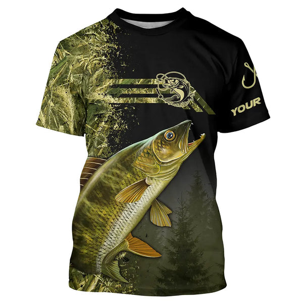 Maxcorners Walleye Fishing 3D Shirts Customize Name