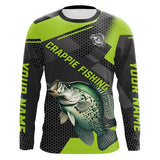 Maxcorners Personalized Crappie Fishing Jerseys, Crappie Long Sleeve Fishing Tournament Shirts | Green MT2108