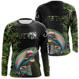 Maxcorners Rainbow Trout fishing camouflage Custom performance long sleeve Fishing Shirts, Trout Fishing jerseys LM0607