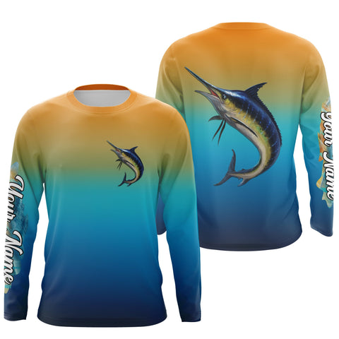 Maxcorners Marlin fishing Custom Name UV protection UPF 30+ fishing jersey, deep sea fishing tournament shirts 2 LM2408