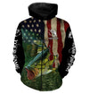 Maxcorners Largemouth Bass Fishing American Flag Patriotic Customize Name 3D Shirts