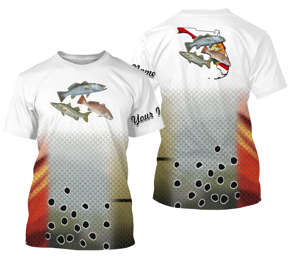 Maxcorners Customize Name Inshore Slam Snook, Redfish, Speckled Trout Fishing 3D Shirts