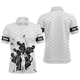 Maxcorner Customized Name White Golf 3D Polo Shirt