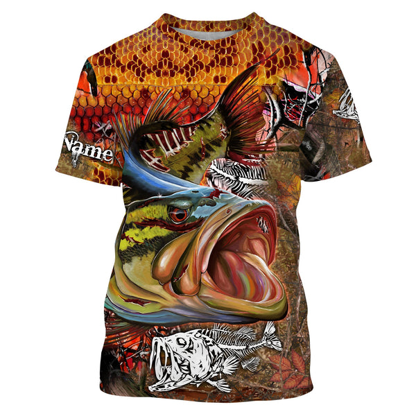 Maxcorners Angry Largemouth Bass Fishing Customize Name 3D Shirt