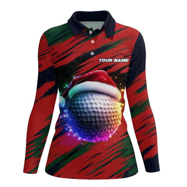 Maxcorners Christmas Golf ball Women golf polo shirt custom ladies golf tops Christmas golf gifts