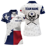 Maxcorners Texas Flag Golf Clubs Skull Golf Camo Men golf polo shirts Custom Patriotic Golf Team Jerseys