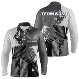 Maxcorners Personalized Gray camo Golf polo shirts for men custom camo golf shirts, unique golf gifts