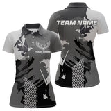 Maxcorners Personalized Gray camo Golf polo shirts for men custom camo golf shirts, unique golf gifts