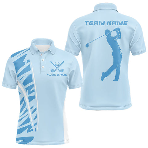 Maxcorners Blue Men golf polo shirts custom golf outfits for men, Gift for golf lovers MT1110