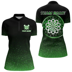 Maxcorners Black & Green glitter Lucky Darts Shirt For Men Custom St Patrick Day Darts Jersey for Team