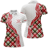 Maxcorners Golf Christmas Plaid Pattern Customized Name 3D Shirt