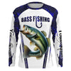 Maxcorners Bass fishing blue camo Custom Funny UV Protection long sleeve fishing shirts LM0201