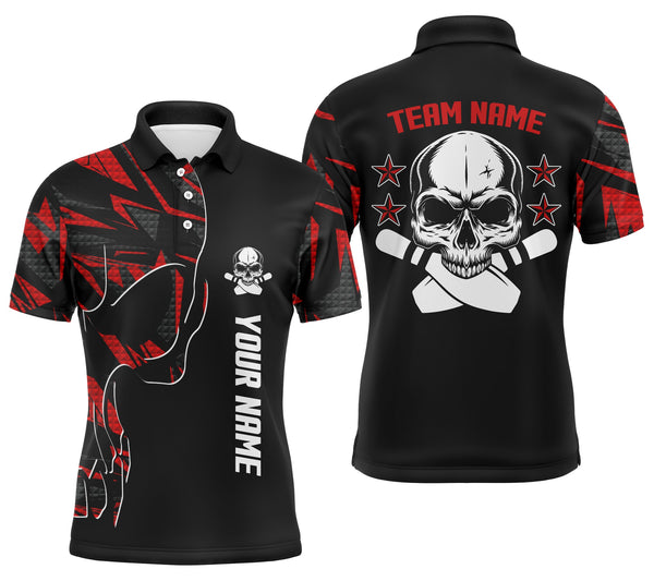 Maxcorners Skull Bowling Team Customized Name And Team Name 3D Shirt