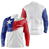 Maxcorners Mens golf polo shirts Texas flag patriotic custom name golf shirts for men, gift for the golfers