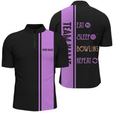 Maxcorners Retro Bowling Shirts Custom Eat Sleep Bowling Repeat Bowling Team League Jerseys | Purple