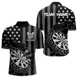 Maxcorners Personalized Black American flag Lightning thunder Custom Dart Team Shirts For Mens Darts Jersey